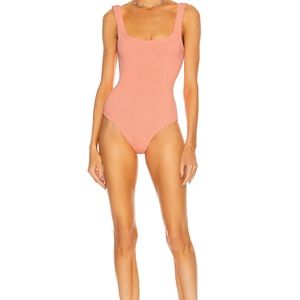 Hunza G Square Neck Swimsuit - Coral
